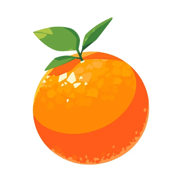 Desenho Animado Vetorial Laranja Fruta Detalhada Doce Fruta Ilustração Vetorial —  Vetores de Stock