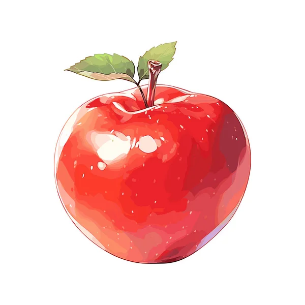 Vector Cartoon Detaillierte Fruchtapfel Süße Früchte Vektorabbildung Eps10 — Stockvektor