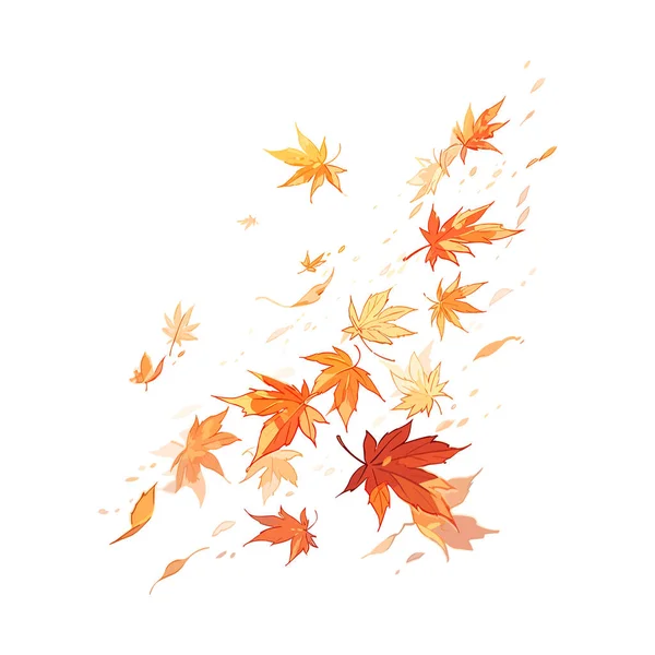 秋の落葉について オレンジの秋のカラフルな葉は落ちる効果を飛びます ベクトルイラスト Eps10 — ストックベクタ