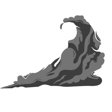 Çizgi film duman bulutları beyaz arkaplanda izole