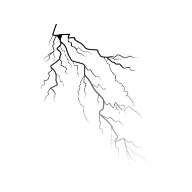 Şimşek silueti. Fırtına tasarımı için element. Vektör illüstrasyonu EPS10