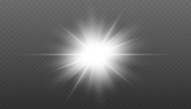 Parlak ışık efekti. Parıltılı yıldız patlaması. Vektör şeffaf güneş ışığı özel lens ışık efekti. Yıldız Işıltısı. Parlayan Yıldızlar Parıldayan Yıldız Işığı Efekti.