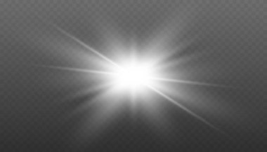 Parlak ışık efekti. Parıltılı yıldız patlaması. Vektör şeffaf güneş ışığı özel lens ışık efekti. Yıldız Işıltısı. Parlayan Yıldızlar Parıldayan Yıldız Işığı Efekti.