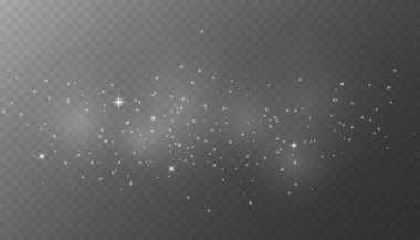 Parlak toz. Bokeh ışık efekti. Parıldayan Toz. Bokeh Işıkları. Bayram Tasarımı. Beyaz png tozu ışığı. Kıvılcım örtüsü. Vektör uzay yıldızları png. Şeffaf üzerinde parlayan yıldızlar