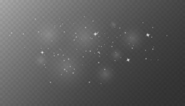 Parlak toz. Bokeh ışık efekti. Parıldayan Toz. Bokeh Işıkları. Bayram Tasarımı. Beyaz png tozu ışığı. Kıvılcım örtüsü. Vektör uzay yıldızları png. Şeffaf üzerinde parlayan yıldızlar