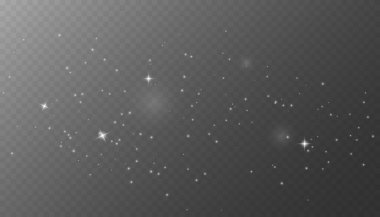 Parlak toz. Bokeh ışık efekti. Parıldayan Toz. Bokeh Işıkları. Bayram Tasarımı. Beyaz png tozu ışığı. Kıvılcım örtüsü. Vektör uzay yıldızları png. Şeffaf üzerinde parlayan yıldızlar