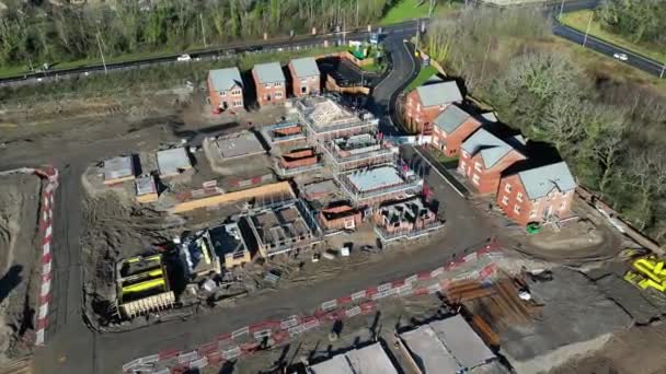 Pontypridd Wales October 2022 Aerial View Flying New Housing Development — Stok video
