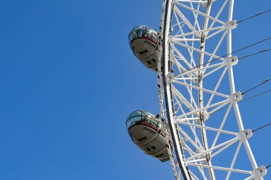 London, UK - August 2022: Capsules on the outside of the London Eye in central London