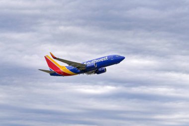 Austin, Teksas - Şubat 2023: Boeing 737 yolcu jeti (ruhsat numarası N7826B), Southwest Havayolları tarafından işletilmektedir.