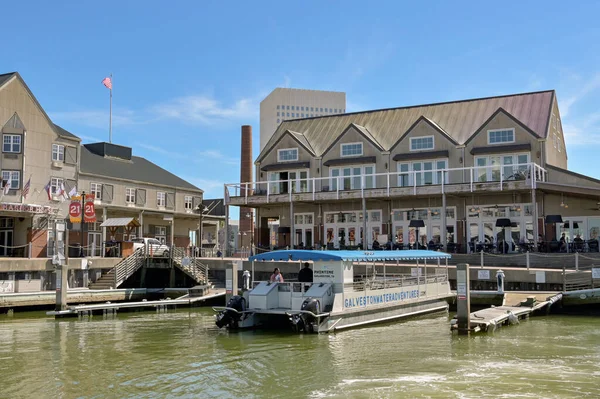 Galveston Texas Usa Februari 2023 Turistbåtsplats Vid Pier Vid Stadens — Stockfoto