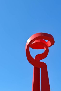 San Antonio, Teksas, ABD - Şubat 2023: San Antonio şehir merkezinde Dostluk Meşalesi heykeli veya İspanyol La Antorcha de la Amistad 'da da bilindiği gibi