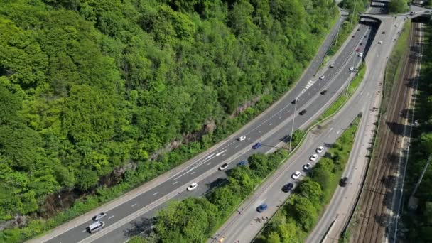 Taffs Well Cardiff Wales May 2023 Aerial View Traffic A470 — Stock Video