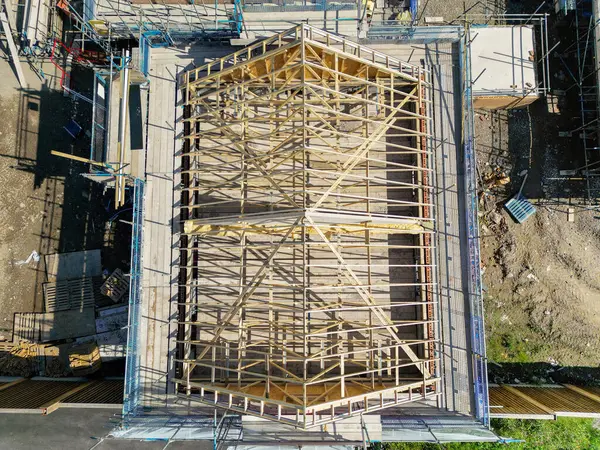 Pontypridd Wales Září 2023 Drone Pohled Střechu Nového Bydlení Jižním — Stock fotografie