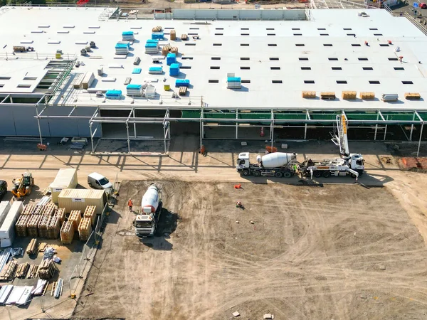 Pontyclun Уельс Вересня 2023 Вид Бетону Мікшера Підлоги Нового Супермаркету — стокове фото