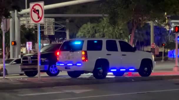 Miami Floride États Unis Décembre 2023 Véhicule 4X4 Patrouille Police — Video