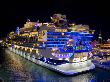 Miami, Florida, USA - 27 january 2024: Royal Caribbean International cruise ship Icon of the Seas, which is the largest in the world clipart