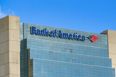 Miami, Florida, ABD - 2 Aralık 2023: Bank of America 'nın şehirdeki ofislerinin dış görünümü