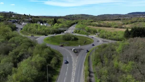Pontypridd Wales Großbritannien April 2024 Drohnen Überführung Der Umgehungsstraße Church — Stockvideo