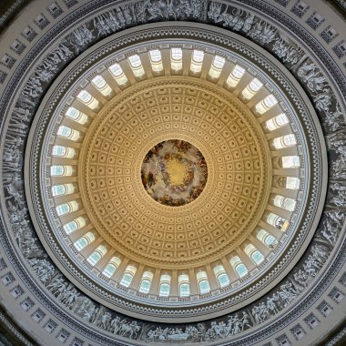 Washington DC, ABD - 2 Mayıs 2024: Kongre Binası 'nın iç manzarası