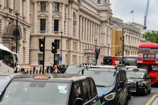 stock image London, England, UK - 27 June 2023: Traffic queuing ona central London  street during the rush hour