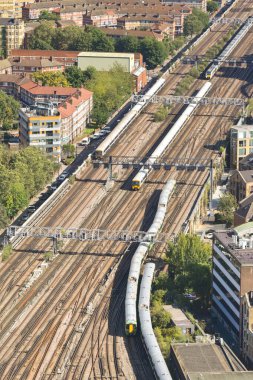 london, England, UK - 27 August 2023: Commuter trains arrriving and departing London Bridge railway station. clipart