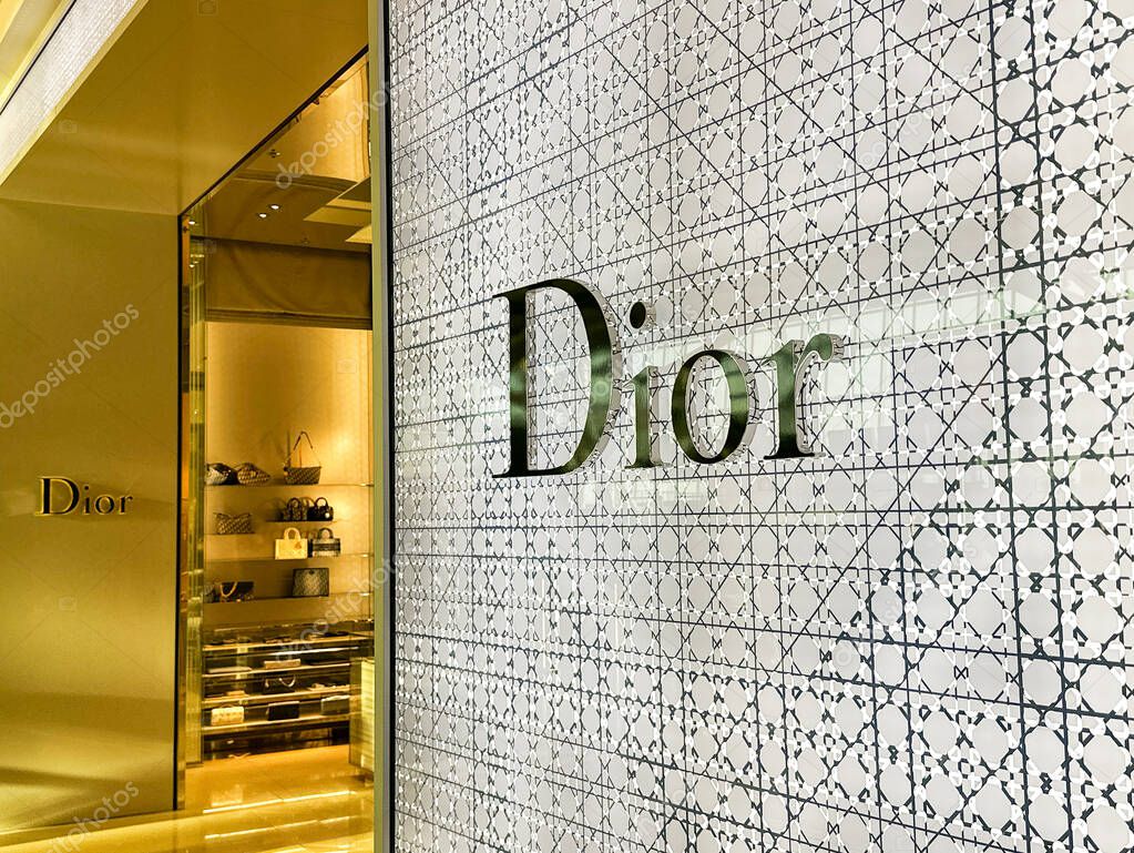 London, England, UK - 21 August 2024: Entrance to a Dior luxury designer goods duty free store