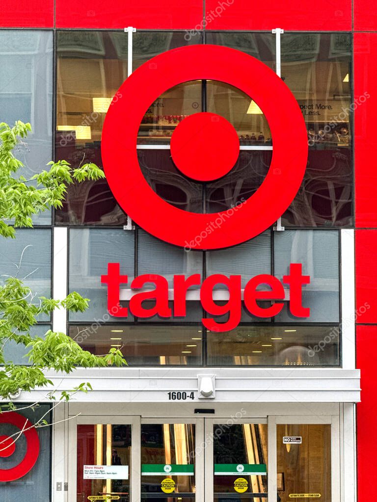 Denver, Colorado, USA - 2 June 2025: Entrance to the Target store on 16th street in the city centre.