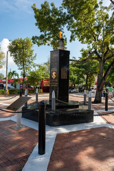 Miami Florida 2022 Denkmal Der Calle Ocho Für Die Brigade — Stockfoto