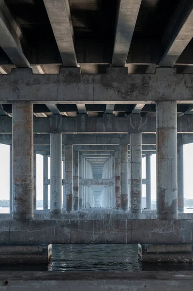 stock image Detail of underside of Rickenbacker Causeway bridge between Miami and Key Biscayne, Florida.