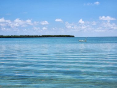Florida Keys, Florida 'daki Tavernier Key' de sakin güneşli bir öğleden sonra.