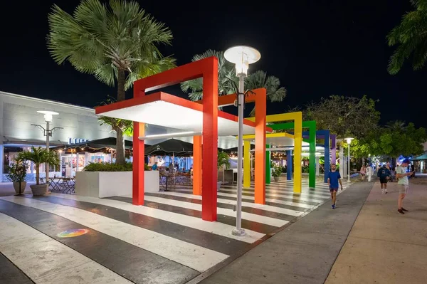 Miami Beach Florida Mayıs 2023 Lincoln Road Mall Caddesi Gece — Stok fotoğraf
