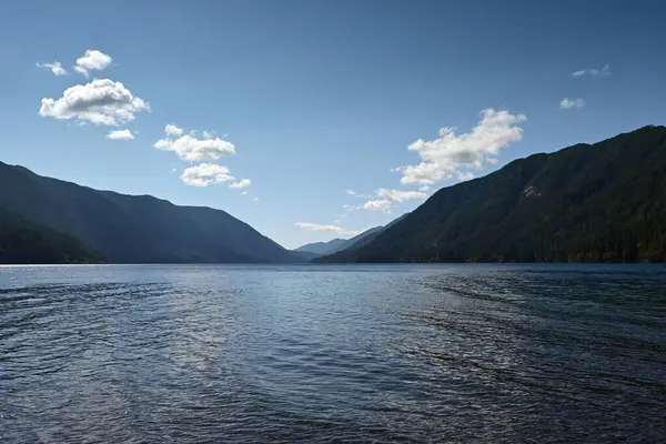 Calma Clara Tarde Verano Lago Crescent Parque Nacional Olímpico Washington —  Fotos de Stock