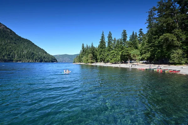 Acalme Tarde Verão Claro Lago Crescente Parque Nacional Olímpico Washington — Fotografia de Stock