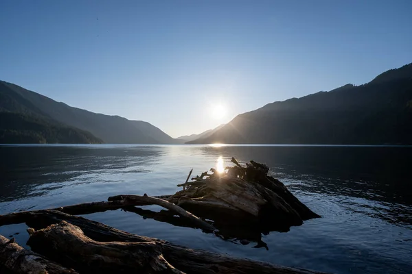 Спокійно Чистий Літній Захід Озері Півмісяць Олімпійському Національному Парку Вашингтон Ліцензійні Стокові Фото