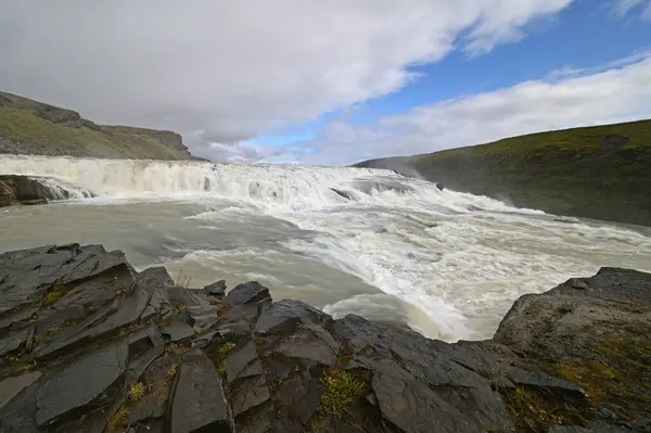 Gullfoss Golden Falls Ruta Del Círculo Dorado Islandia Cerca Reykjavik — Foto de Stock
