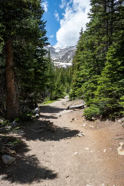 stock image Lake Isabelle Trail in Brainard Lake Recreation Area, Colorado on sunny summer afternoon.