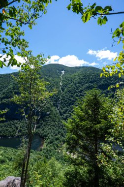New York 'un Adirondack Dağları' ndaki Pitchoff ve Cascades Yolu 'ndan görüntüler güneşli yaz sabahında.