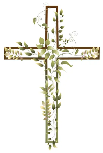 Graphic Easter Cross Clipart, Spring Floral Arrangements, Baptism Crosses DIY Invitation, Eucalyptus Greenery and flowers wedding clipart, foliage, Holy Spirit, Religious