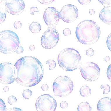 3B kabarcıklar pürüzsüz desen, grafik 3D oluşturulmuş sabun baloncukları tekrar kağıt