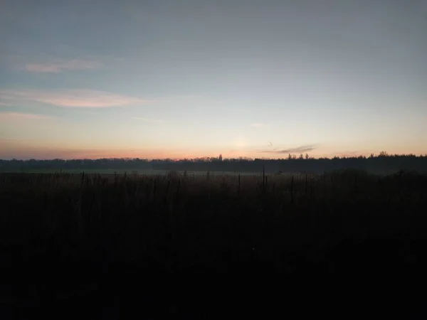 Panorama Mañana Noche Del Amanecer — Foto de Stock