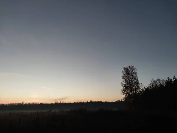 Утренняя Ночная Панорама Рассвета — стоковое фото