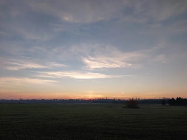 Panorama Manhã Noite Amanhecer — Fotografia de Stock