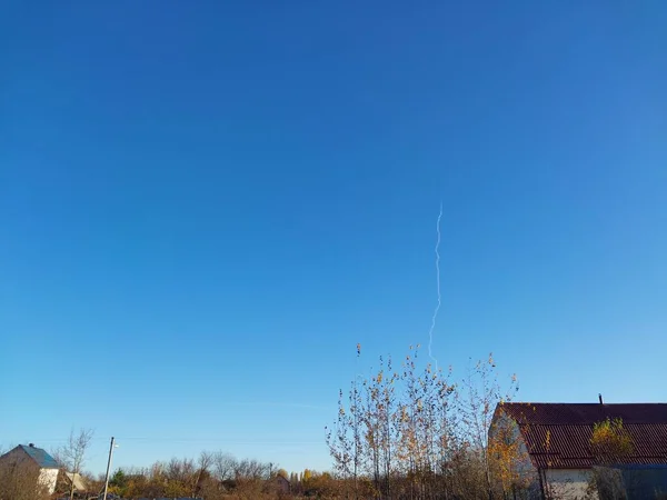 Výbuchy Raket Protivzdušné Obrany Obloze — Stock fotografie