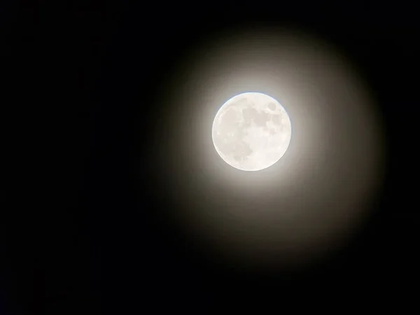 Ночная Луна Крупным Планом Небе — стоковое фото