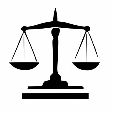 Avukatlık bürosu terazinin logosu.