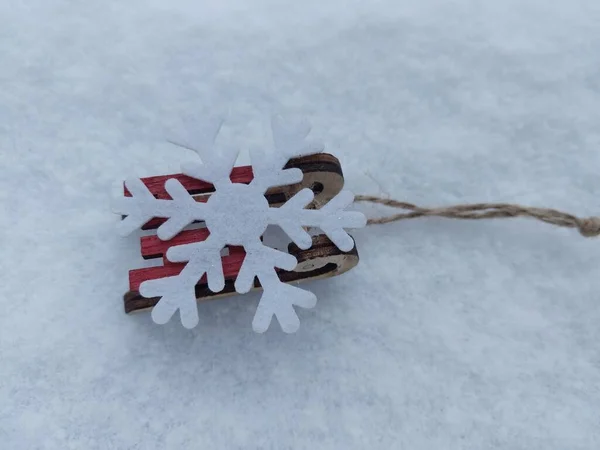 Weihnachtsartikel Und Spielzeug Weißen Schnee — Stockfoto