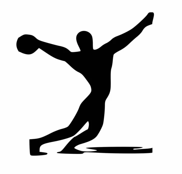 Logo Empresa Fitness Atleta Con Pelota — Foto de Stock