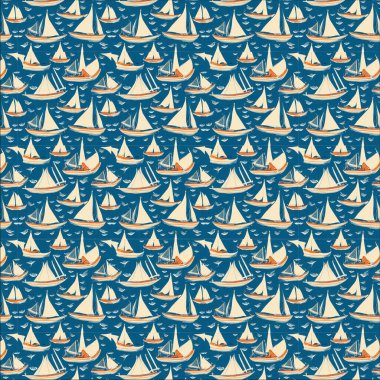 Kusursuz desenli çizimler. Yelkenli gemiler.