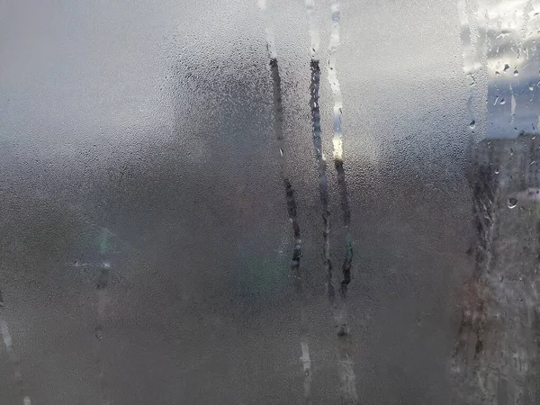 Vidro Misturado Evaporação Umidade Varanda — Fotografia de Stock