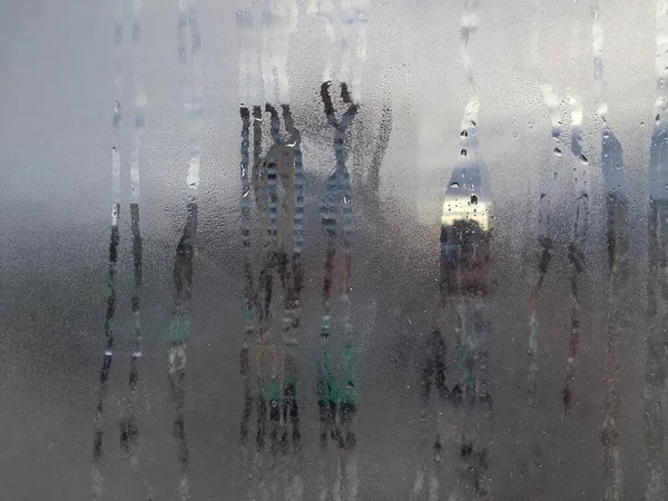 Mętne Szkło Odparowywania Wilgoci Balkonie — Zdjęcie stockowe